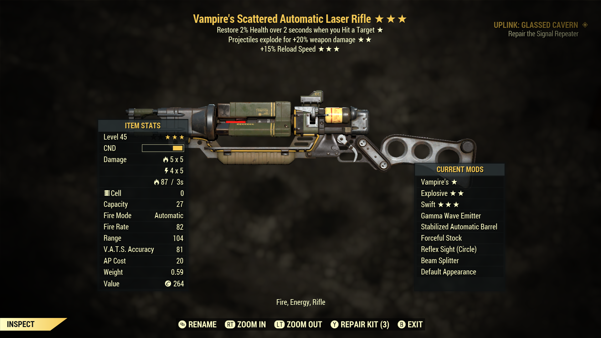 Vampire's【Explosive + Swift】Laser Rifle